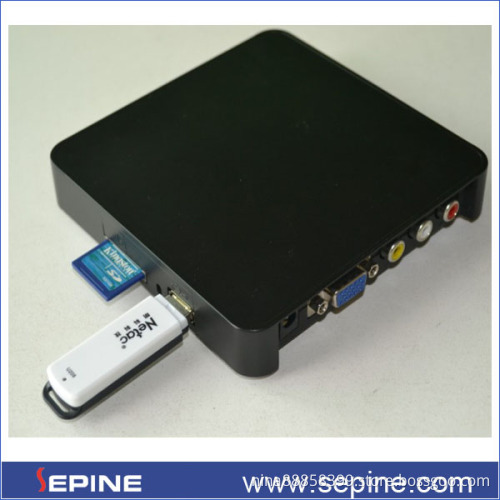 Factory Sell New mini usb media player box vga out with usb sd card slot digital media player for tv